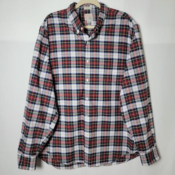 J.Crew The Broken In Oxford Cotton Outdoor Plaid Long Sleeve Button Up Shirt XL - Picture 2 of 10
